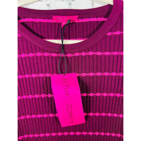 Betsey Johnson NWT Striped Ruffle Trim Sweater Dress - Picture 5 of 10